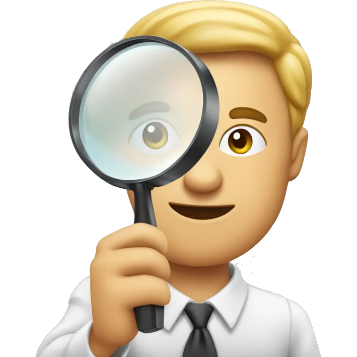 Restaurant critic with a magnifying glass in his hands emoji