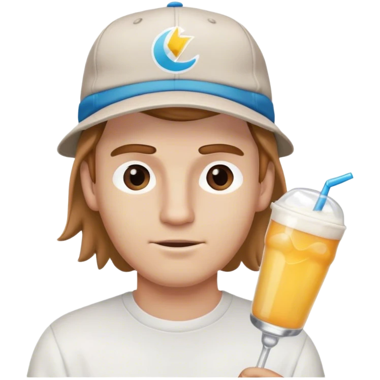 white guy with light brown hair and eyebrows with backwards hat holding a whiteclaw  emoji