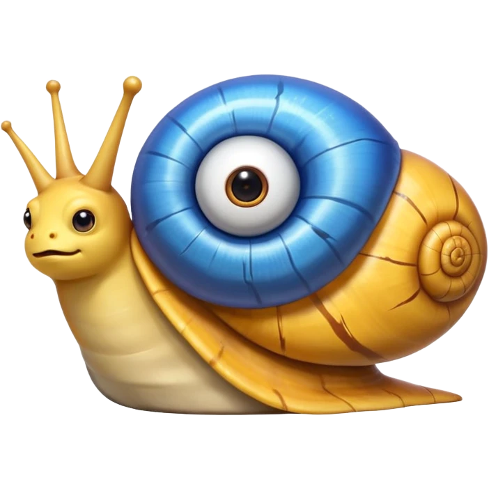 lightning snail emoji with large expressive eyes looking to the side emoji