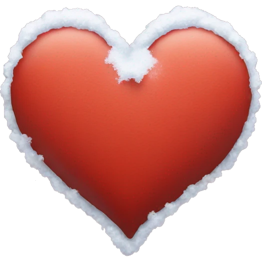 red heart with snow on top emoji