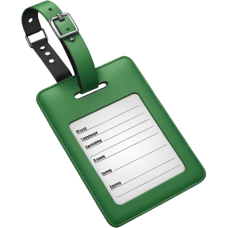 green luggage tag emoji