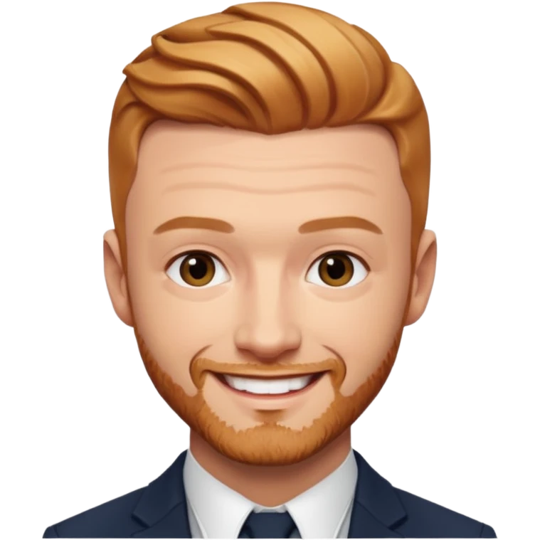 Justin Timberlake with reddish blonde hair emoji
