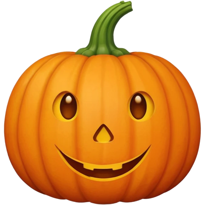 Pumpkin with blush nd cute face emoji