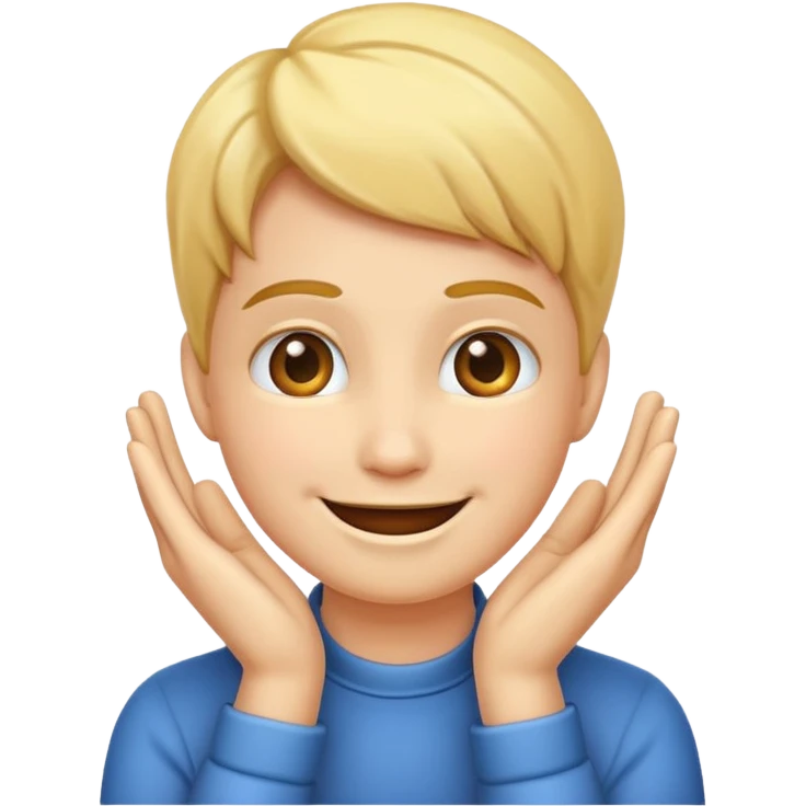smiling face posing with hands under chin emoji