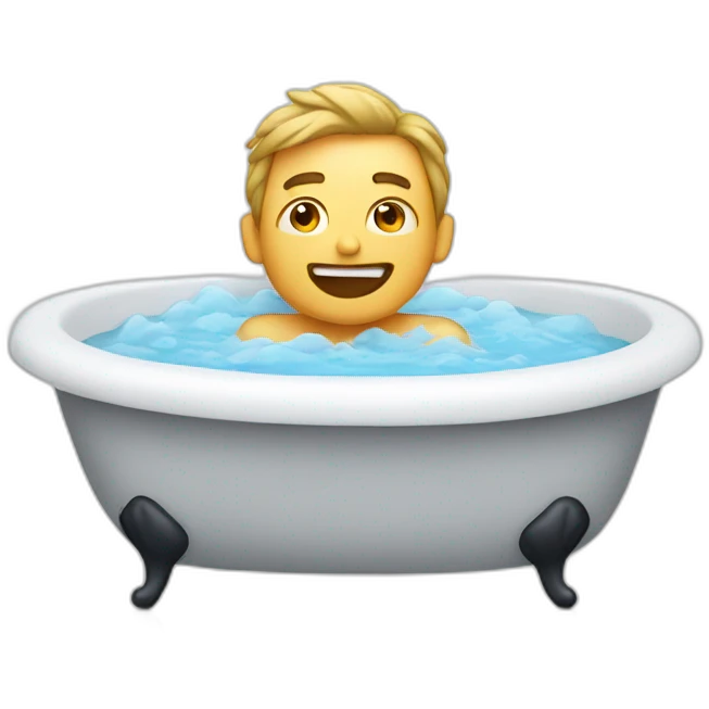 Man taking a bath in a bathtub emoji