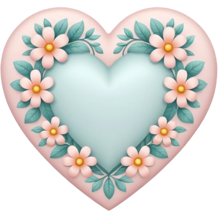 white heart with a floral pattern emoji