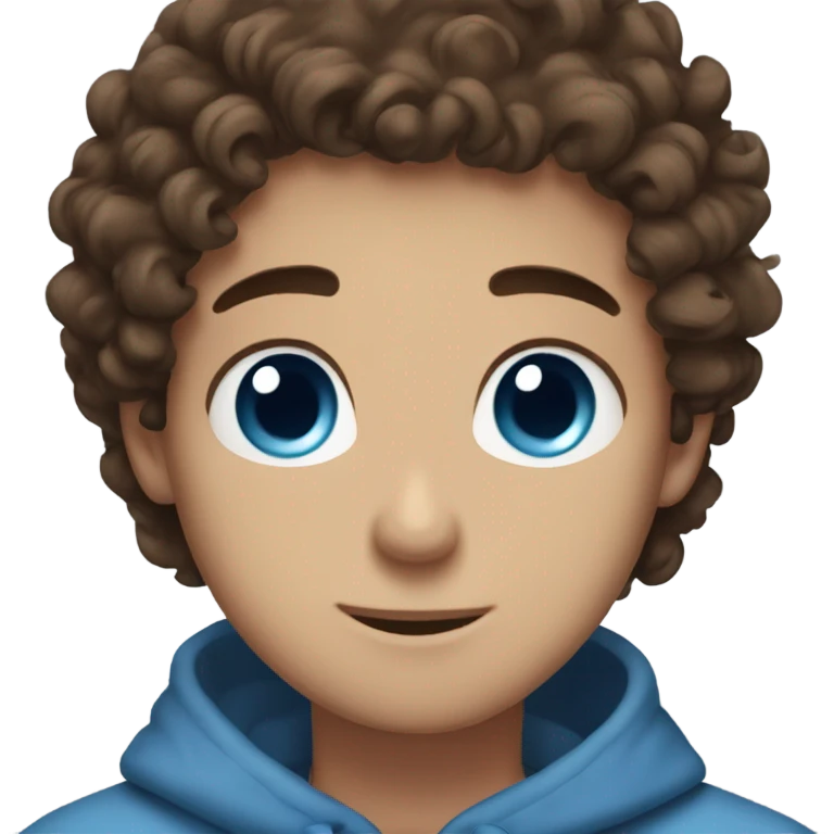 Brown hair blue eyes guy cuddling brown curly hair blue eyed girl emoji