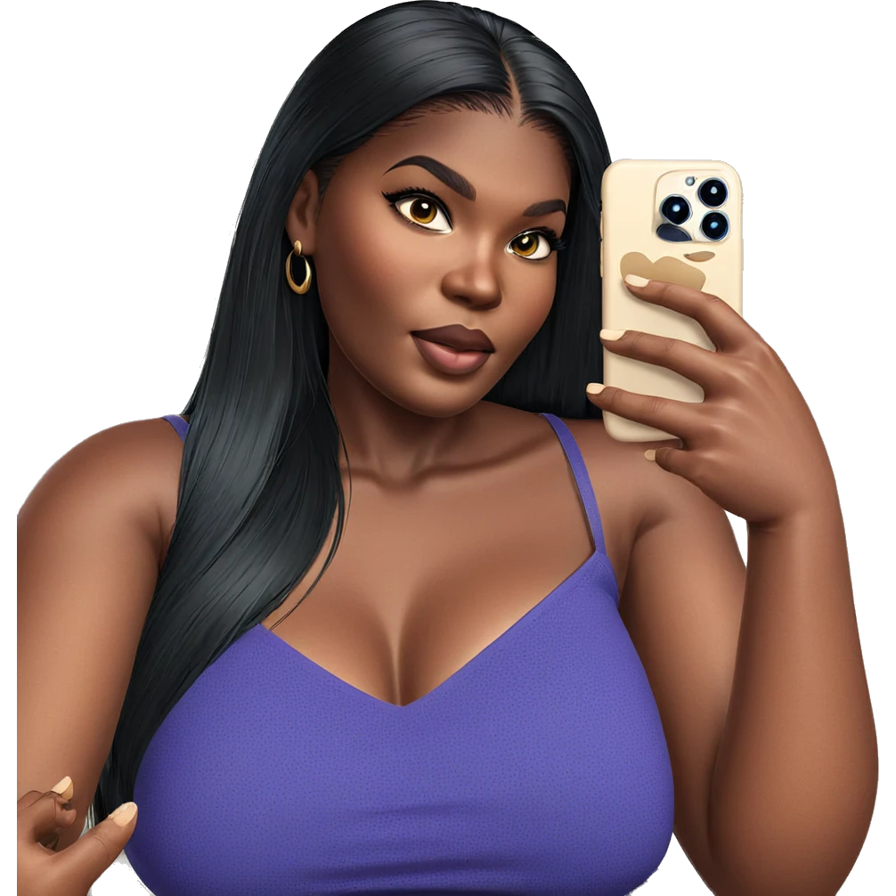 selfie of dark-skinned beauty emoji