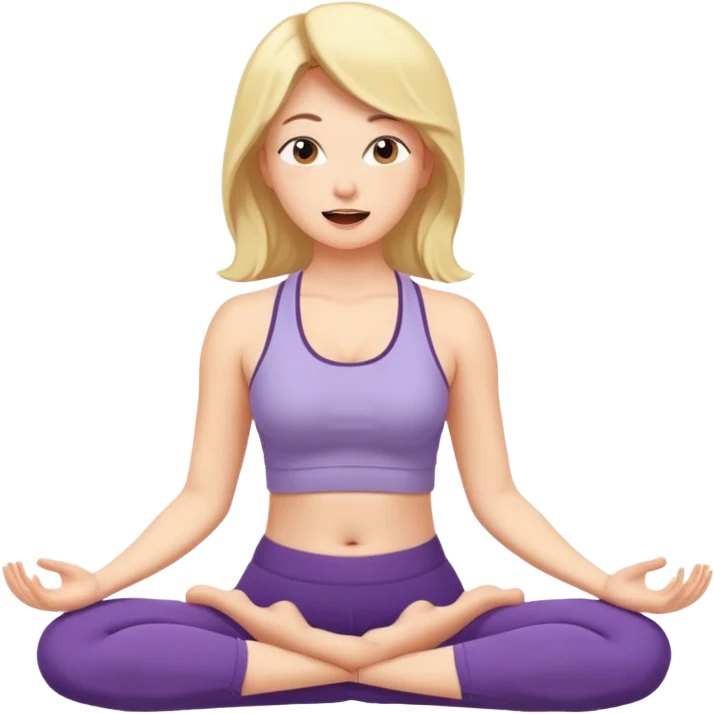 woman burping during yoga practice emoji