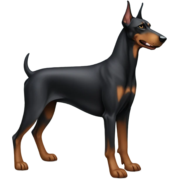 one doberman with one wolf  emoji