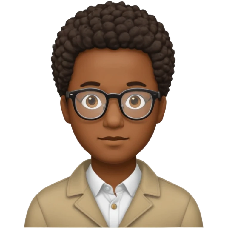 Black guy with short coily hair and glasses emoji