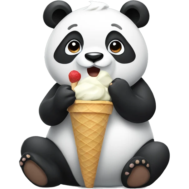 Panda eating ice cream emoji