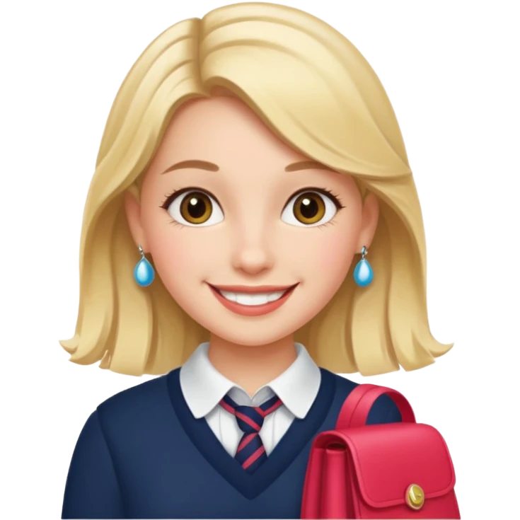 a girl with preppy stuff emoji