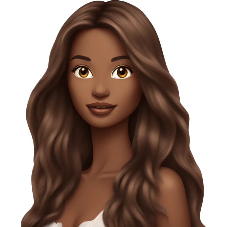 Victoria’s Secret model with long brown hair emoji