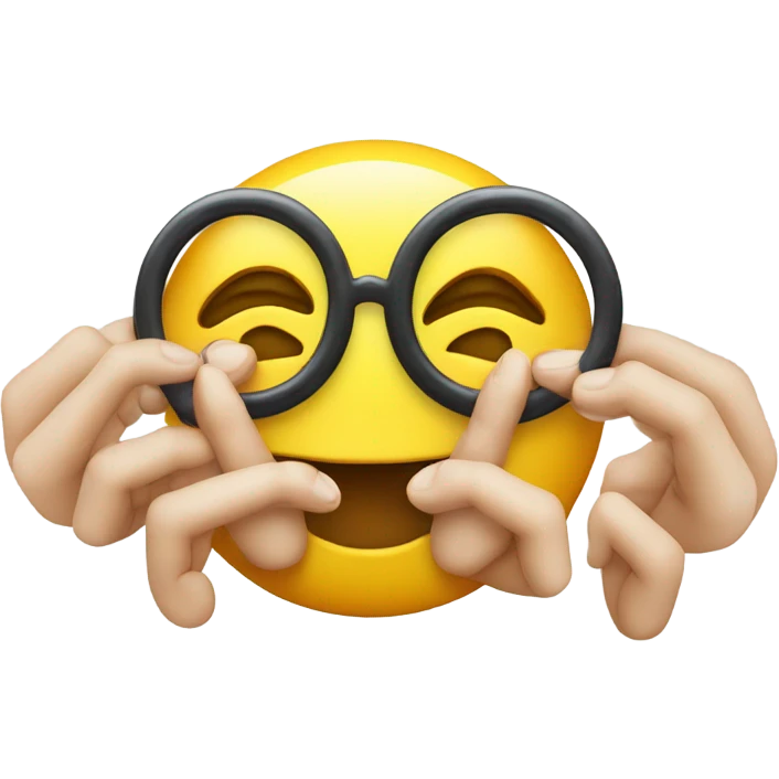 An emoji forming two rings with its fingers, resembling glasses emoji