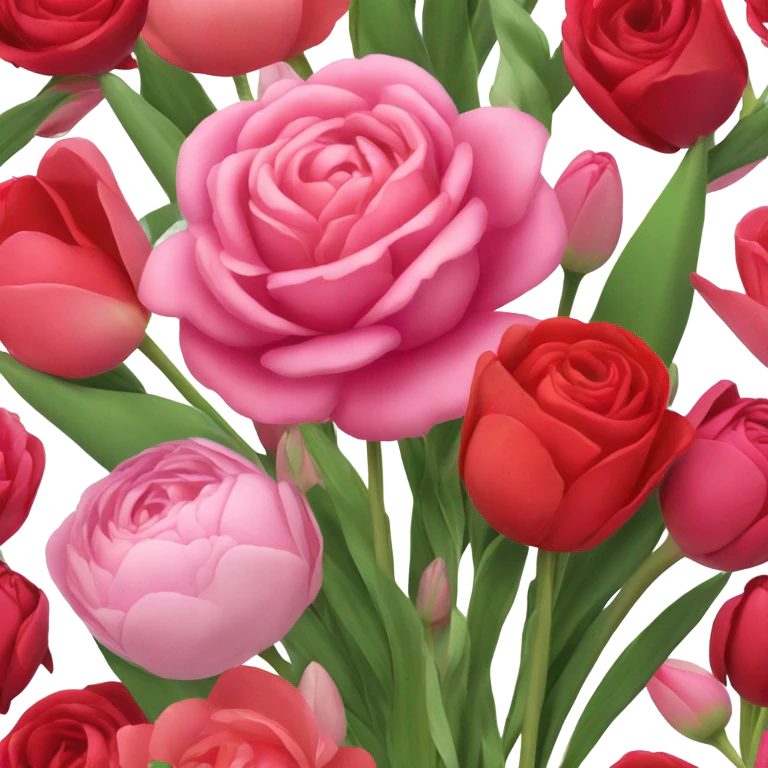 Red and pink flowers emoji