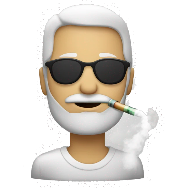 una persona fumando vaper estilo minimalista emoji