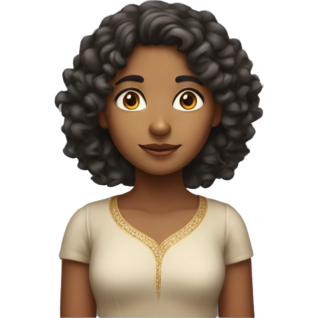 an indian girl with slight curly hair emoji