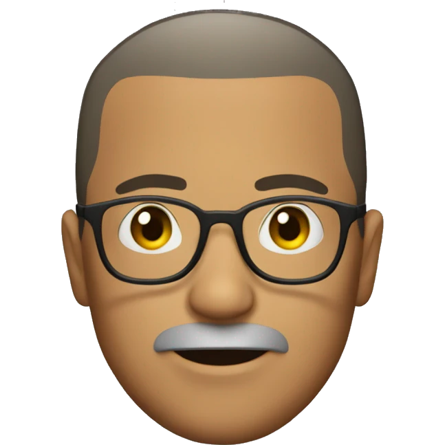 Mexican man with glasses, short beard, buzz cut emoji