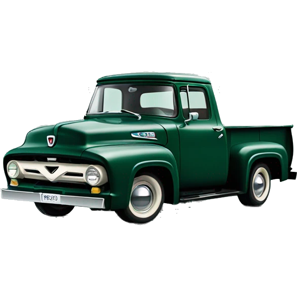 Dark green 1956 Ford F100 Truck emoji
