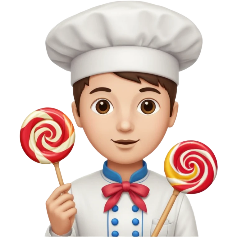 Baker + lollipop wand, Candy Chef. emoji
