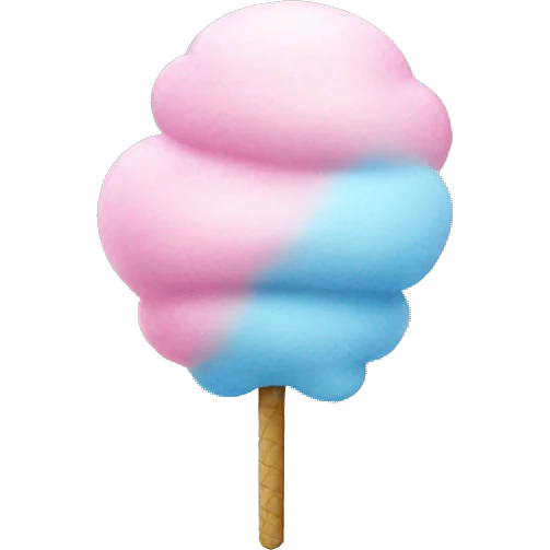 Pink and blue cotton candy emoji