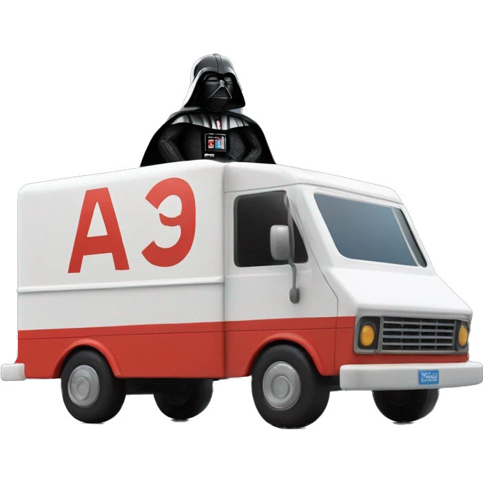 1970 Darth Vader mail delivery truck emoji