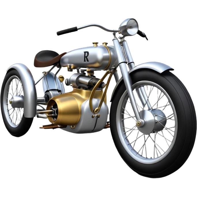  1956 Rolls Royce lowered powerful motorcycle engined silver ghost C-3PO racing cyclekart with advanced rugged independent suspension, power steering and disc brakes  emoji