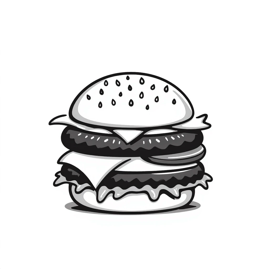 hamburger, hand drawn doodle style emoji