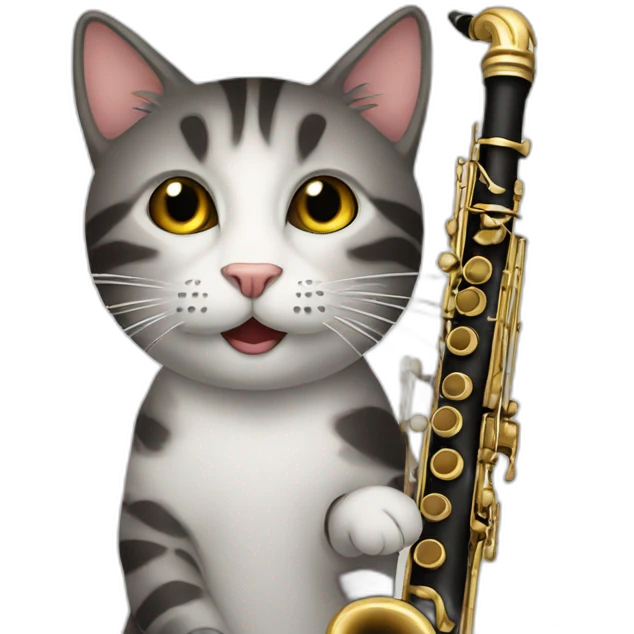 Oboe playing cat emoji