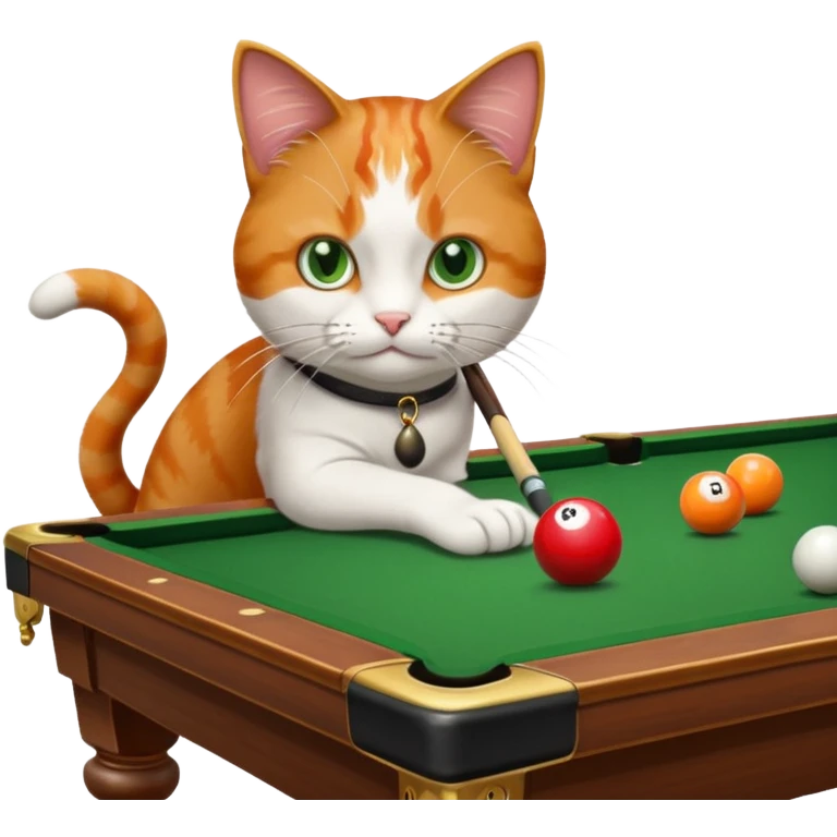 cat playing billiards emoji