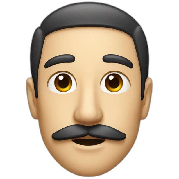 a guy with a narrow mustach right und the nose emoji