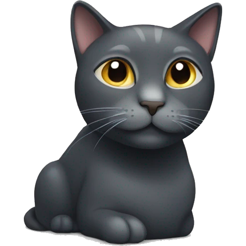 Dark grey cat in the sunshine emoji