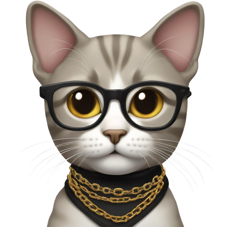 Cat dressed as Tupac  emoji
