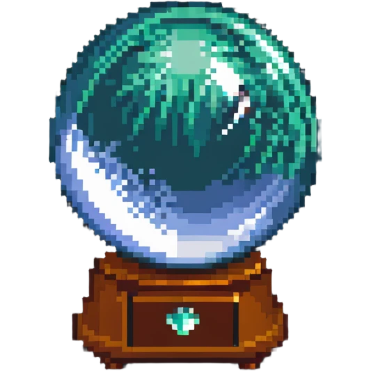 computer reading a crystal ball emoji