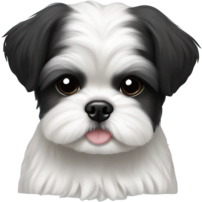 Two black and white shitz tzu puppies  emoji