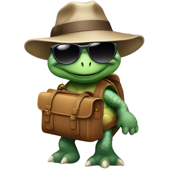 Old gangster turtle holding bags of cash emoji