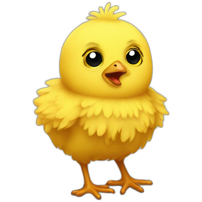 yellow fluffy chick scared emoji