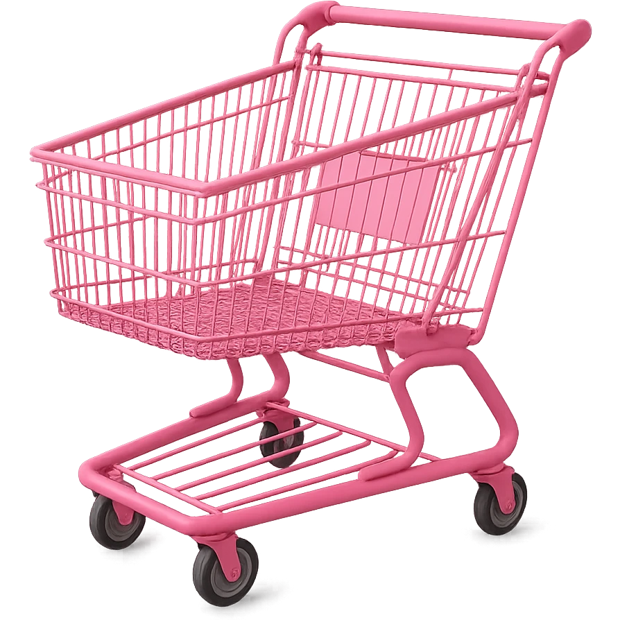 pink shopping cart, variation 4 emoji