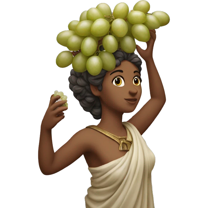 Greek Sappho holds a bunch of grapes in her hand emoji