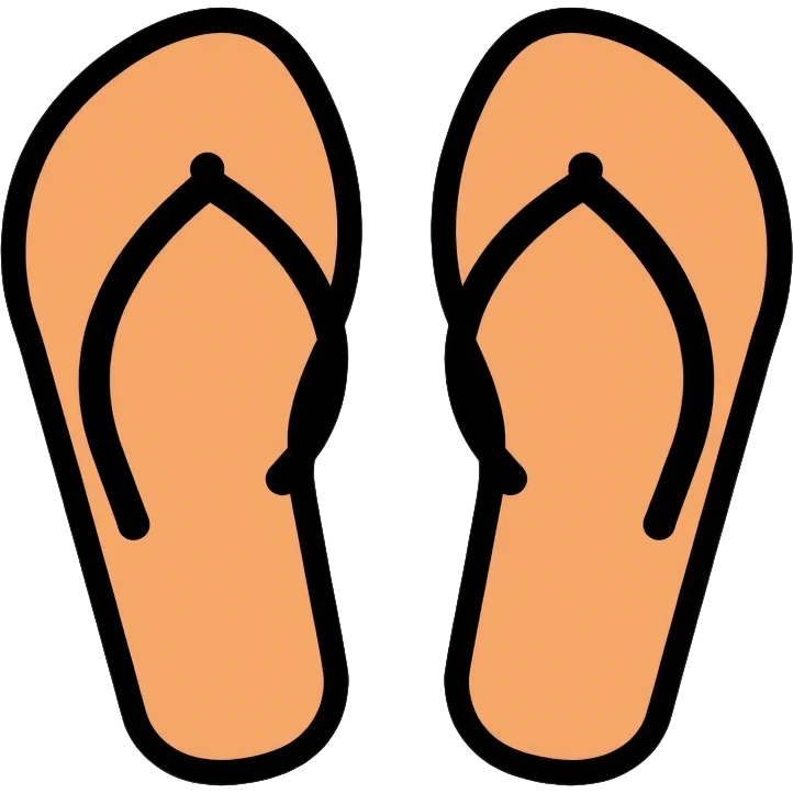 simple brown beach flip flops icon emoji