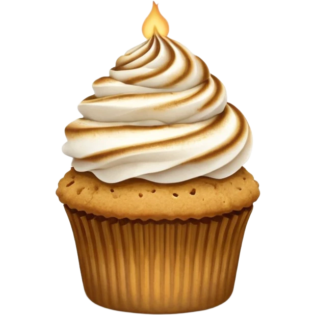 S’mores cupcake with marshmallow and graham cracker emoji