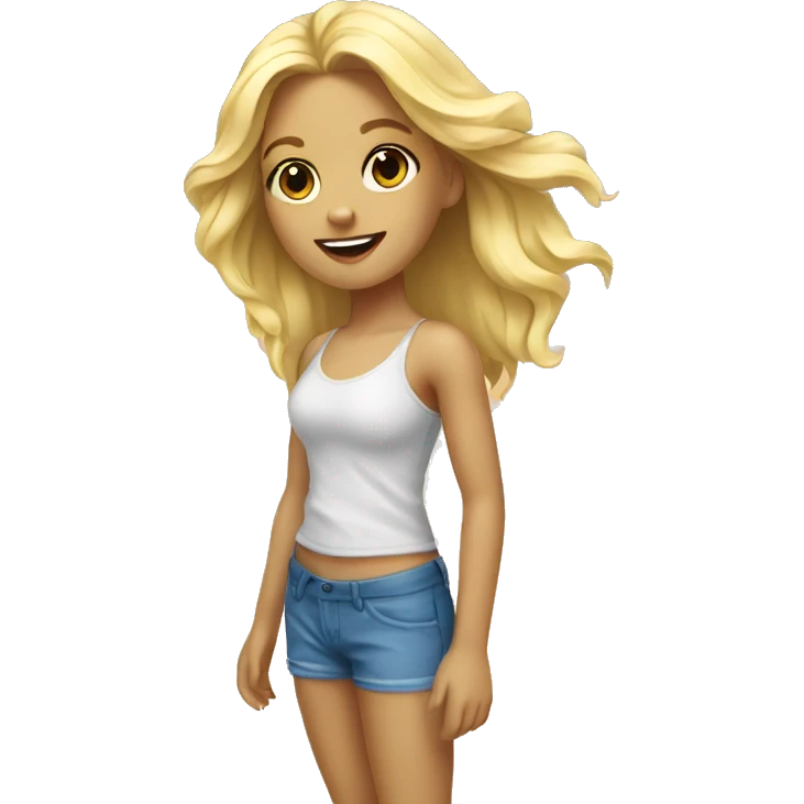 Barefoot Blonde Girl On Beach emoji