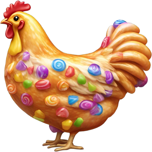 Chicken in candy emoji