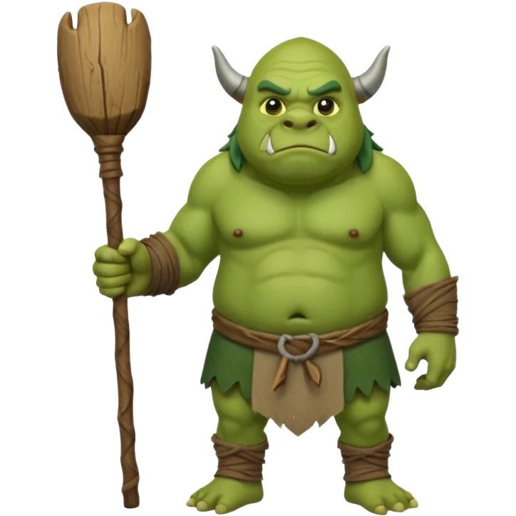 Ogre full body with stick emoji