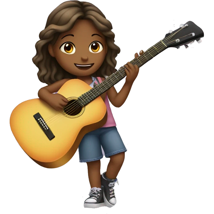 Little girl playing guitar emoji