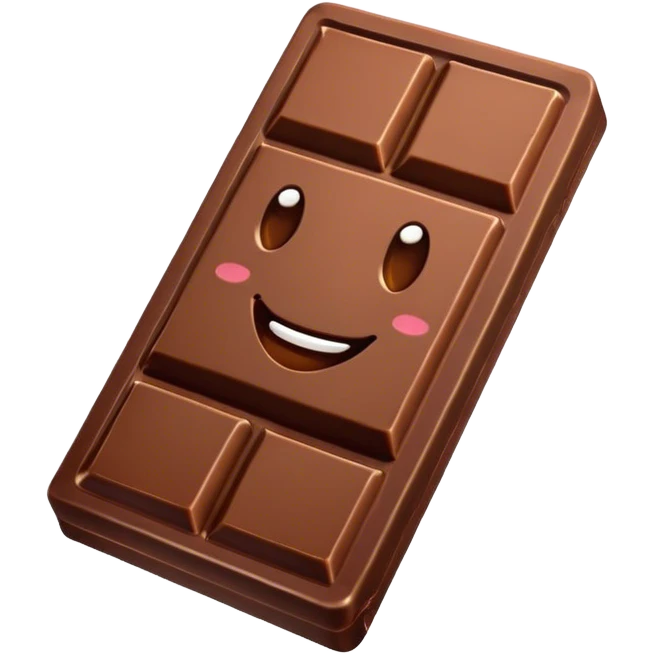 a very happy chocolate bar emoji