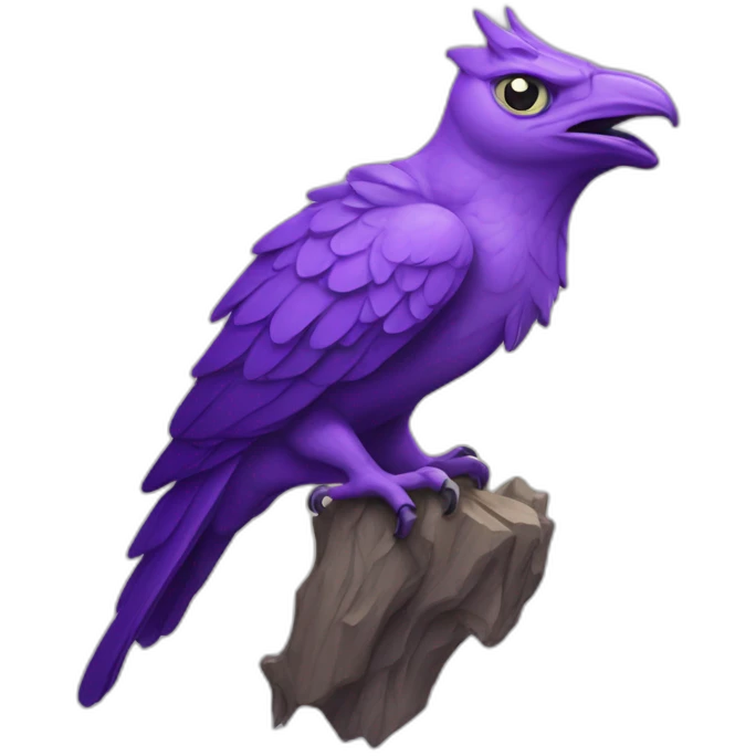 purple gargoyle with woodpecker peak emoji