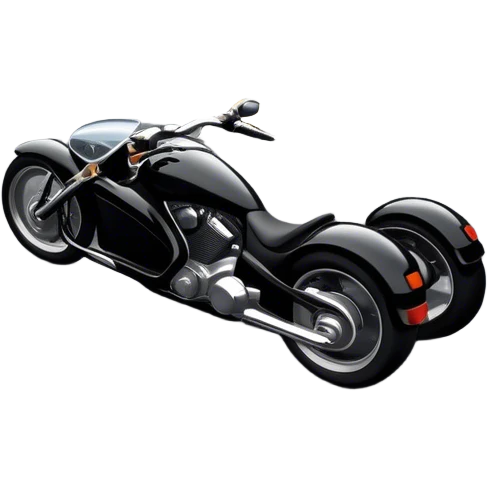 An icon showing a car and a motorcycle speeding through a winding road, with the car’s sleek silhouette blending into the curve of the road while the motorcycle zips past. The scene should capture the thrill of the ride, the freedom of the open road. transparent background. emoji