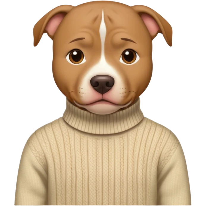 pitbull with a human neck and a sweater pfp emoji